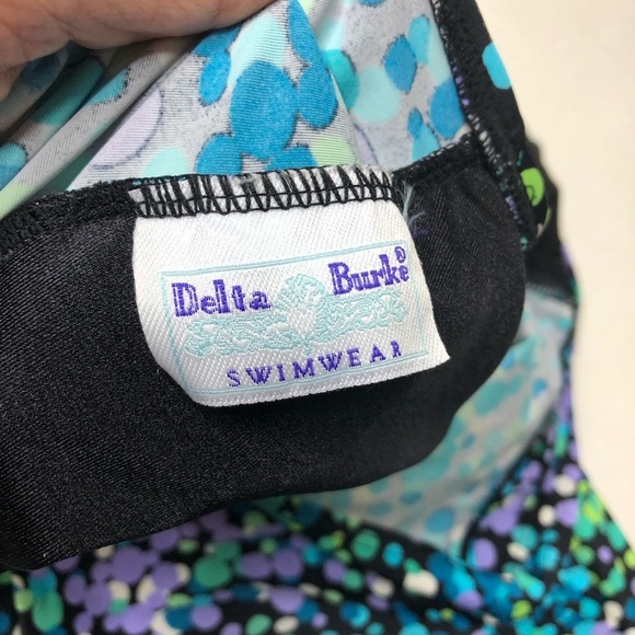 Delta Burke Swimsuit Plus Sz 22W Multicolor Dots Tankini Sarong Retro Colorful - Picture 9 of 9